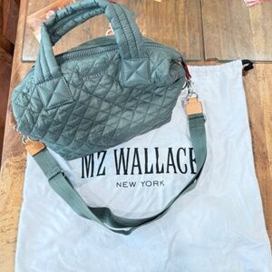 MZ Wallace Sutton Quilted Nylon Crossbody Bag - Gray (includes dust pouch)